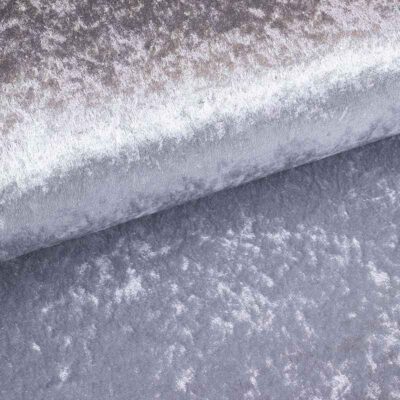 Tissu velours de panne argent