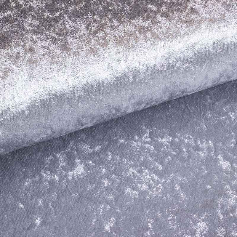 Tissu velours de panne argent