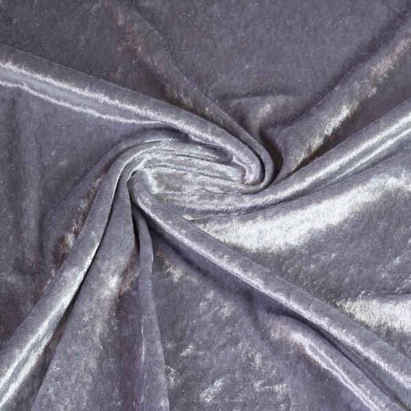 Tissu velours de panne argent