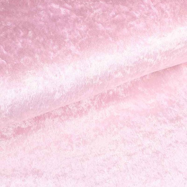 Tissu velours de panne rose bébé
