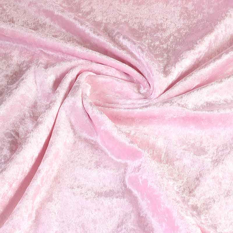 Tissu velours de panne rose bébé