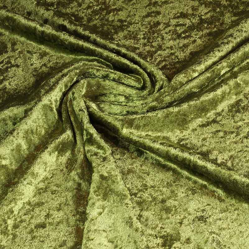 Tissu Velours de Panne vert olive