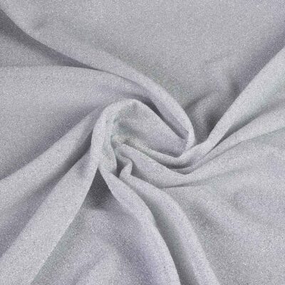 Tissu tricot lurex argent clair