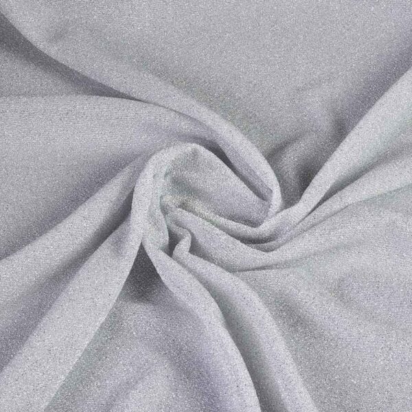 Tissu tricot lurex argent clair
