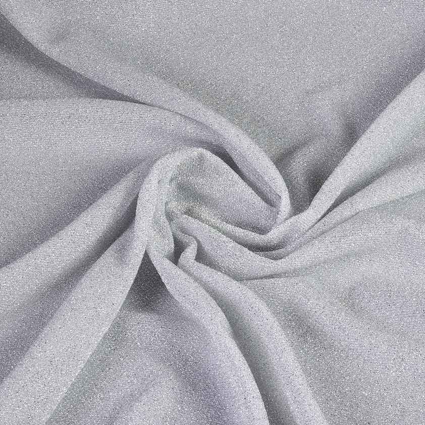 Tissu tricot lurex argent clair