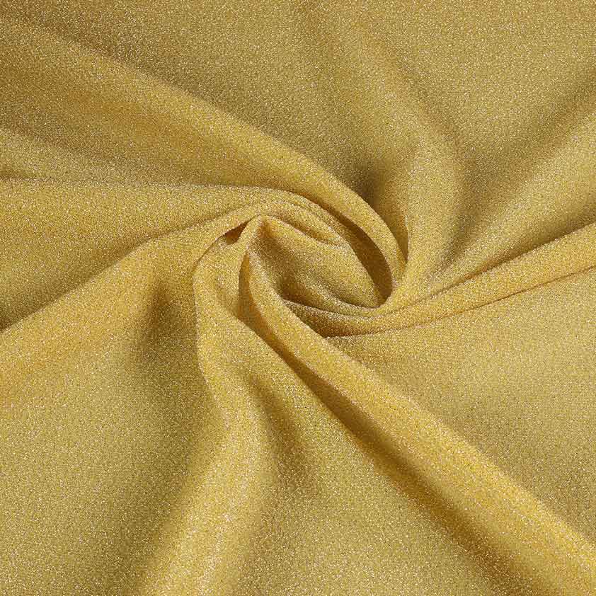 Tissu tricot lurex jaune ocre