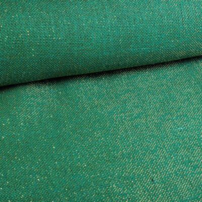 Tissu jute lurex vert