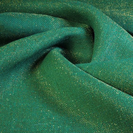 Tissu jute lurex vert
