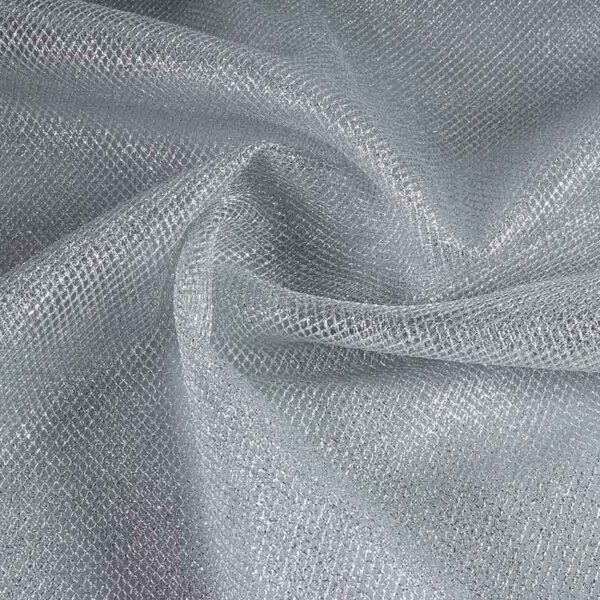 Tissu tulle métallisé argent