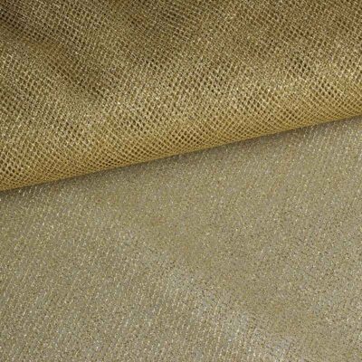 Tissu tulle métallisé or