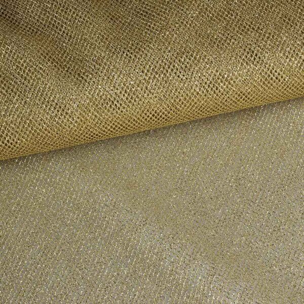 Tissu tulle métallisé or
