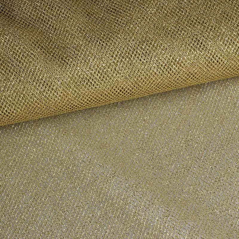 Tissu tulle métallisé or