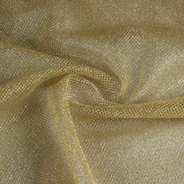 Tissu tulle métallisé or