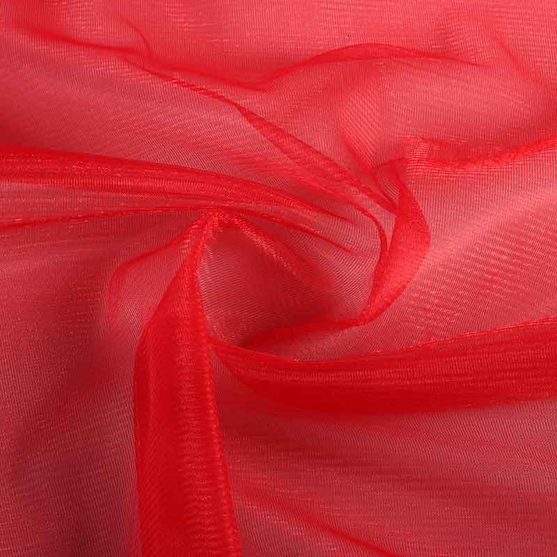 Tissu tulle pailleté rouge