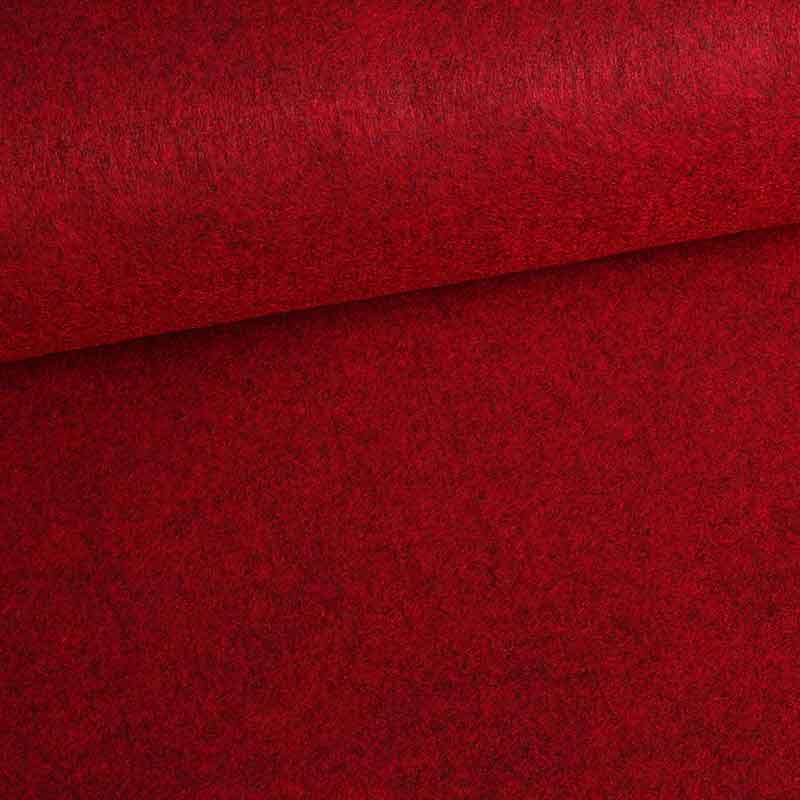 Tissu feutre rouge mélange