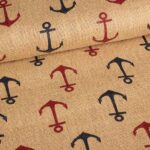 Jute bedrukt anker