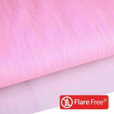 Tissu tulle ignifuge rose clair