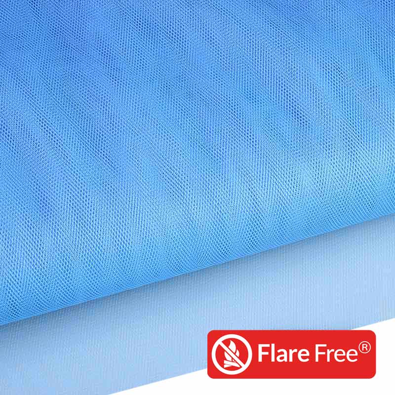 Tulle ignifuge bleu lavande