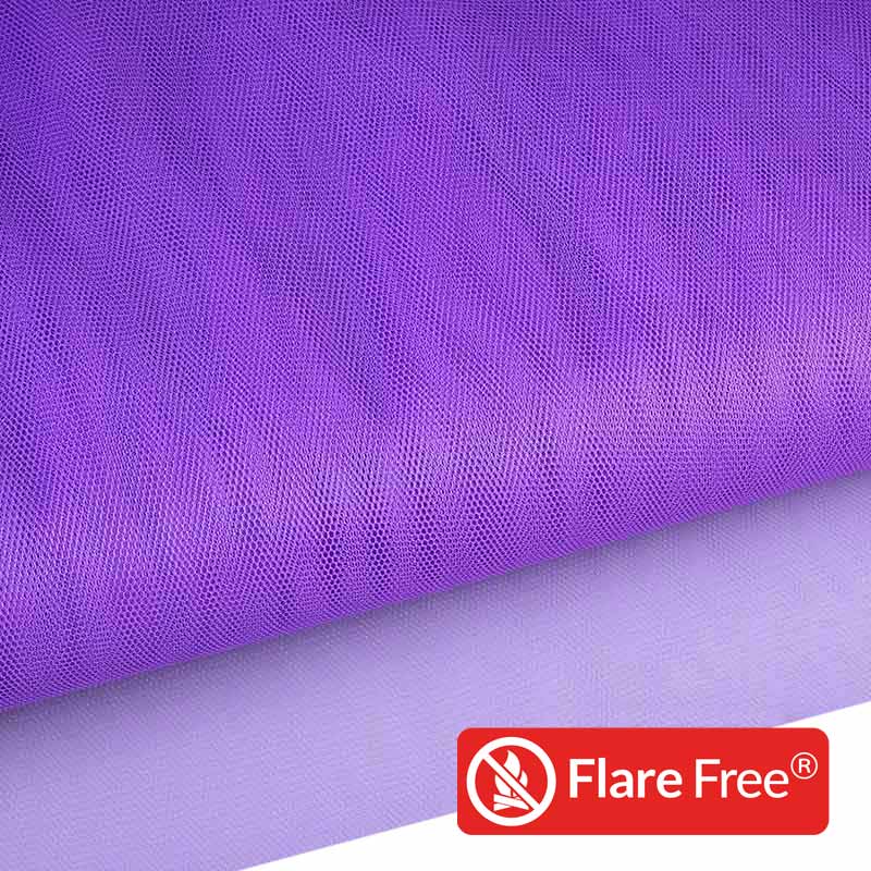Tulle ignifugé violet clair