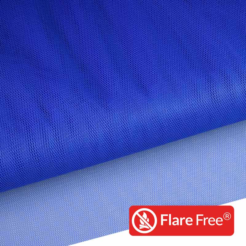 Tissu tulle ignifugé cobalt