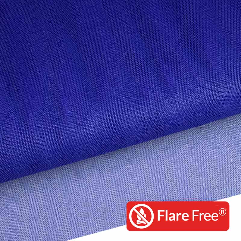 Tulle ignifugé bleu marine