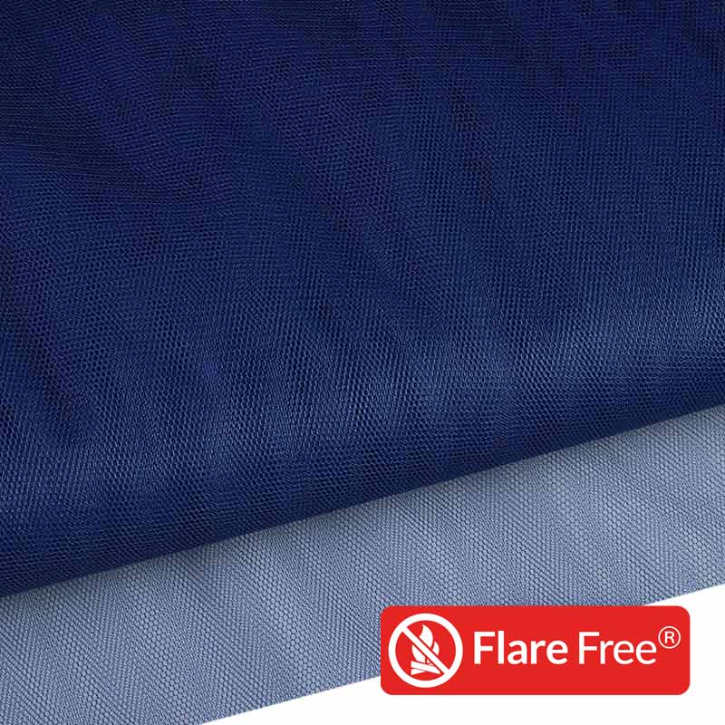 Tissu tulle ignifuge navy