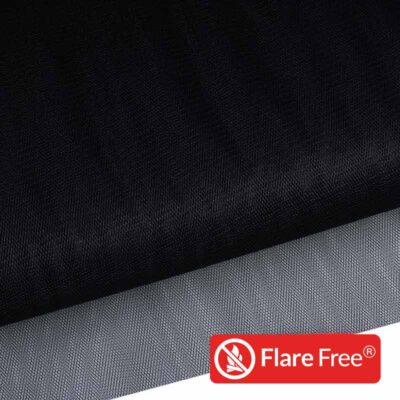 Tissu tulle ignifugé noir