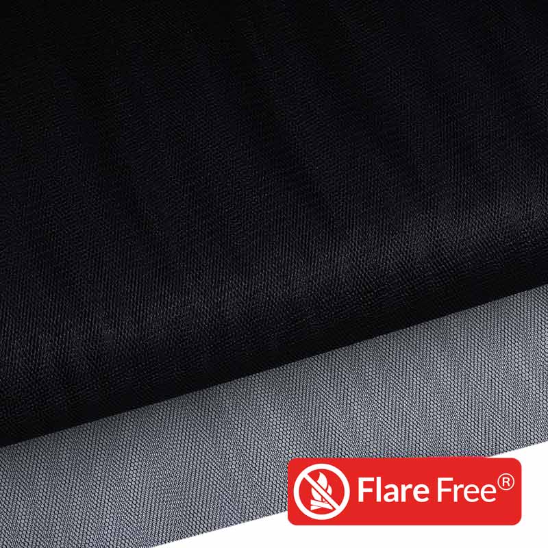 Tissu tulle ignifugé noir