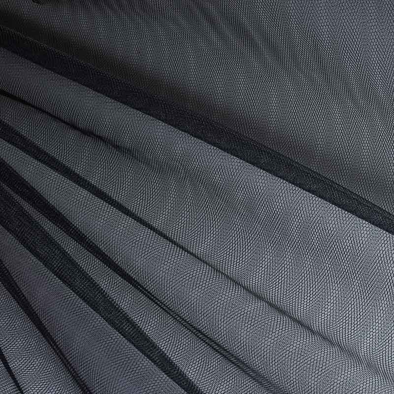 Tissu tulle ignifugé noir
