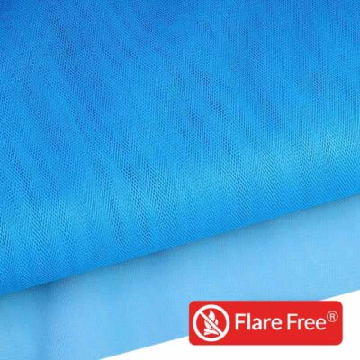 Tulle ignifuge fluor bleu