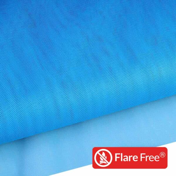 Tulle ignifuge fluor bleu