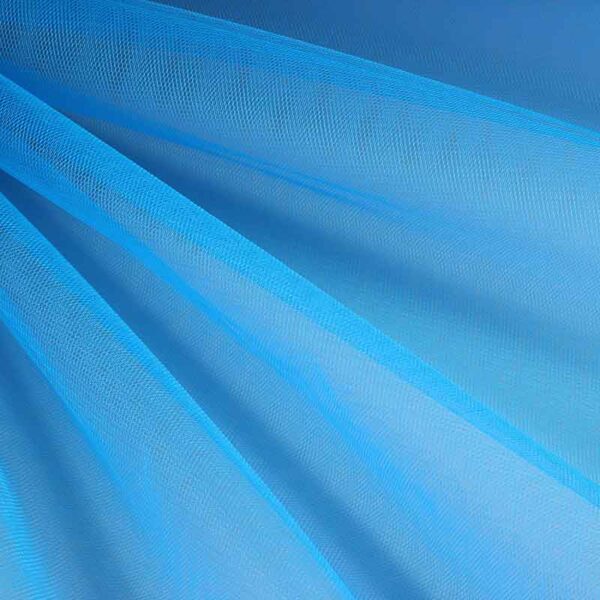 Tulle ignifuge fluor bleu