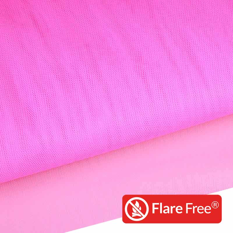 Tissu tulle retardant au feu fluor rose