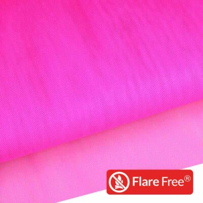 Tulle ignifuge fluor rose vif