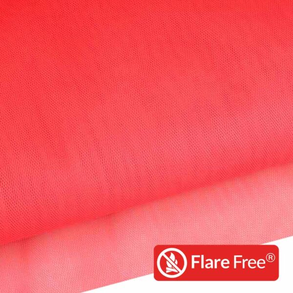 Tissu tulle ignifuge fluor orange