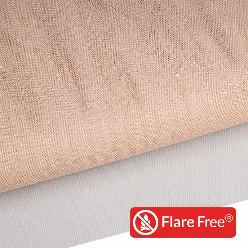 Tulle ignifuge beige