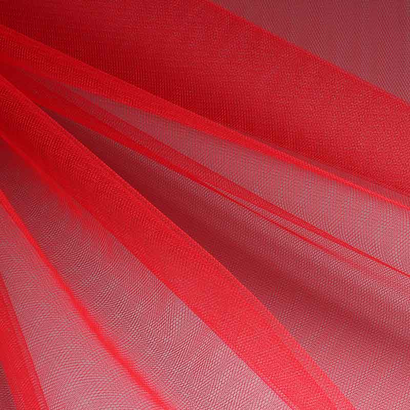 Tissu tulle ignifuge rouge