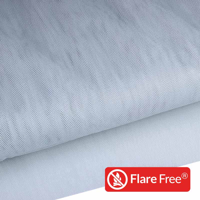 Tissu tulle ignifuge gris