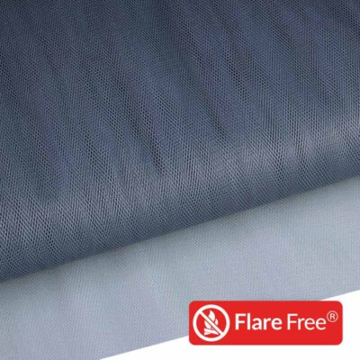 Tissu tulle ignifugé gris foncé