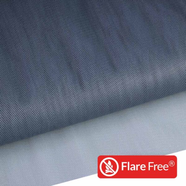 Tissu tulle ignifugé gris foncé