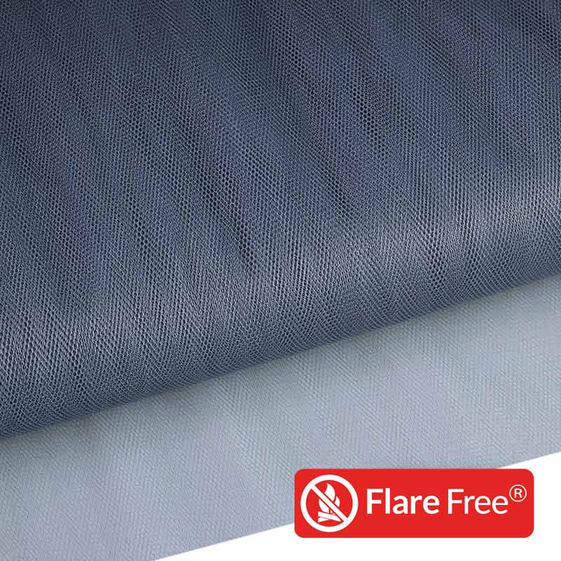 Tissu tulle ignifugé gris foncé