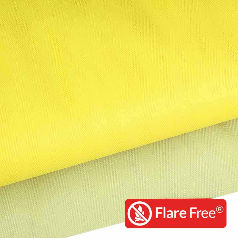 Tissu tulle ignifuge jaune clair