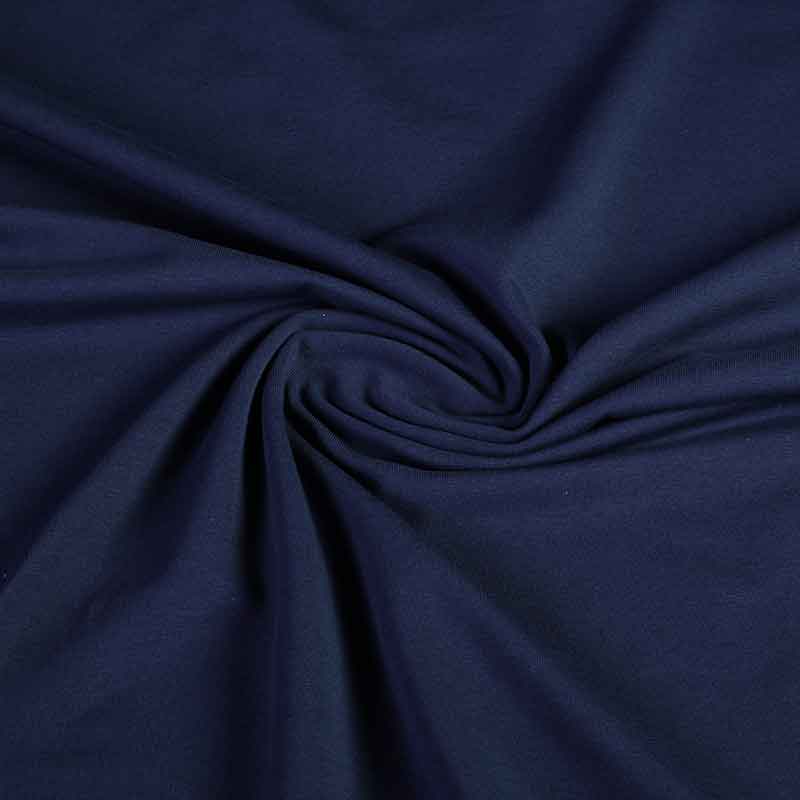 Tissu tricot coton stretch bleu marine clair