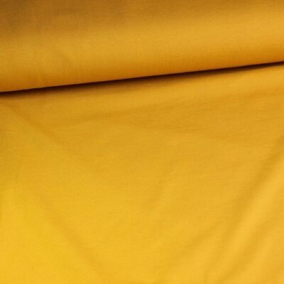 Tissu tricot jaune ocre