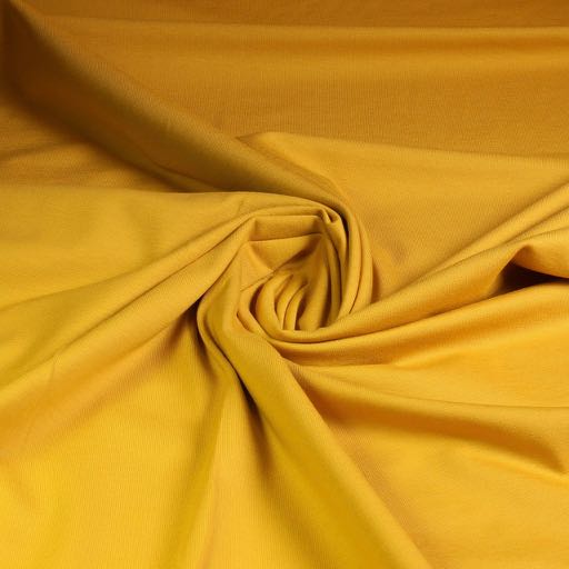 Tissu tricot jaune ocre