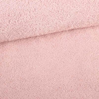 Tissu éponge rose poudré