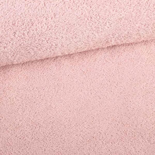 Tissu éponge rose poudré