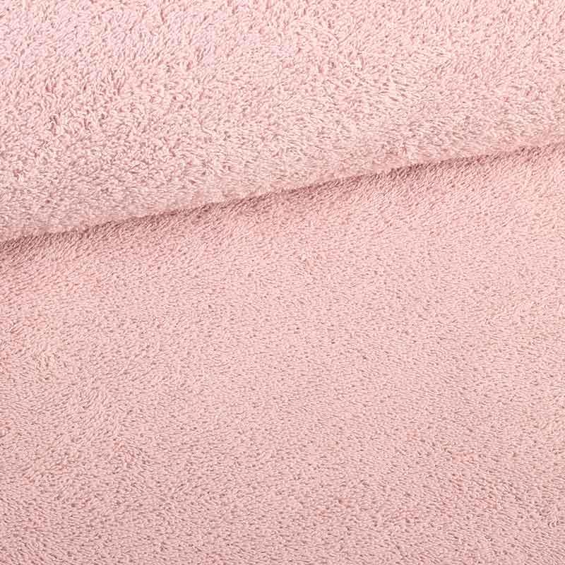 Tissu éponge rose poudré