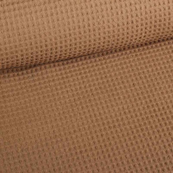 Tissu gaufre taupe
