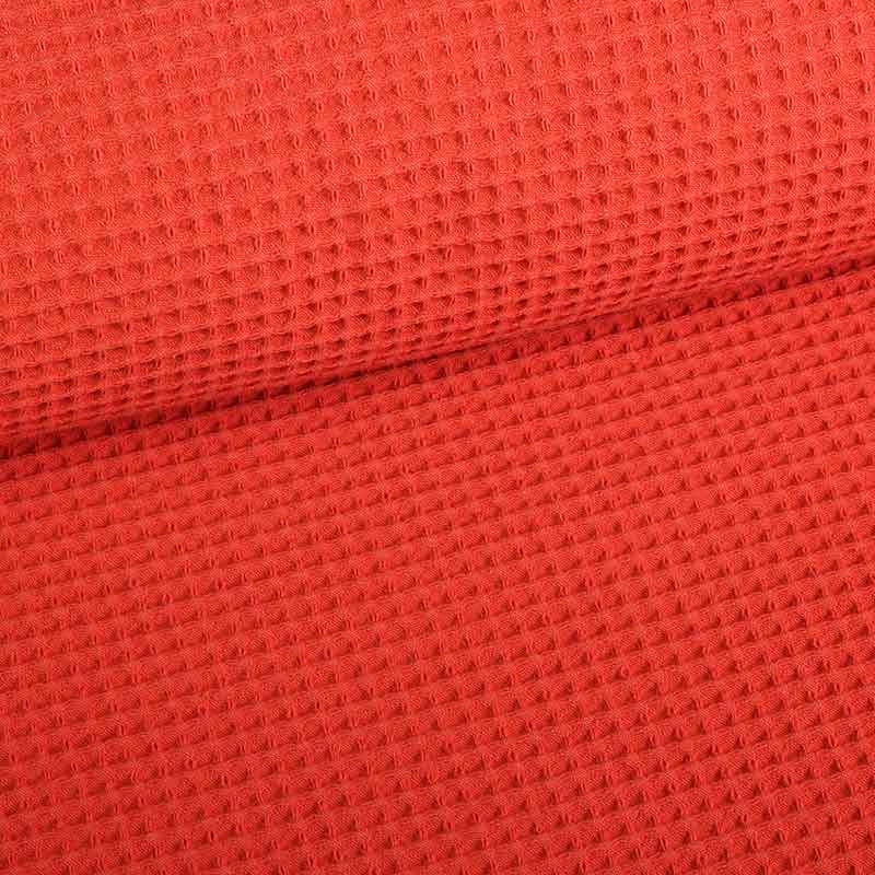 Tissu gaufré coton rouille